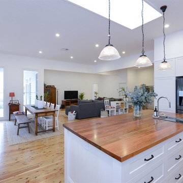 Open Plan | Kitchen, Dining + Living