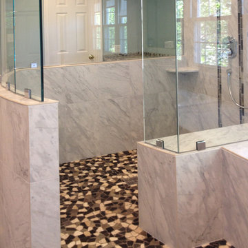 Bathroom - Master Bath with Custom Curved Walk-In Shower