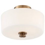 Crystorama - Travis 2 Light Vibrant Gold Ceiling Mount - Versatile enough to fit into any interior, this fixture produces a soft, diffused light that adds warmth to any space. The Travis collection features a white glass frame supported by a chunky metal finial . Adding a touch of class to your space, this timeless addition adds a delicate balance of function and style.