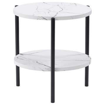CorLiving Ayla Marbled Effect Two Tiered End Table