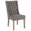 Chloe Oxford Gray Linen Dining Chairs, Set of 2