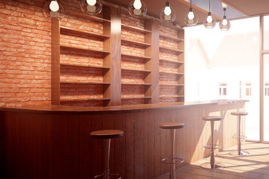 Example of a minimalist home bar design in Louisville