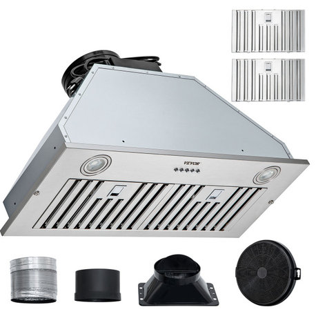 VEVOR Built-in Range Hood Insert Vent Hood 800CFM 30in Push Button Control