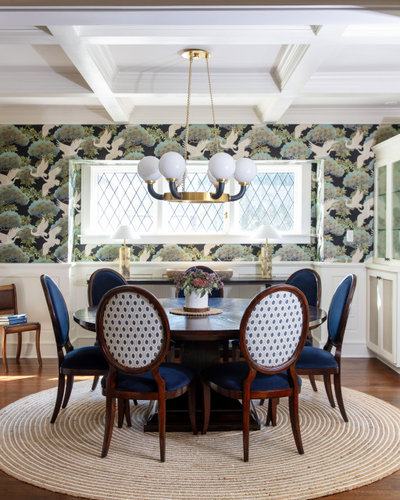 Transitional Dining Room by Christie Hines Designs