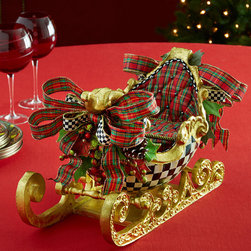 MacKenzie-Childs Courtly Check Sleigh - Holiday Accents And Figurines