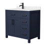 Dark Blue / Carrara Cultured Marble Top / Matte Black Hardware