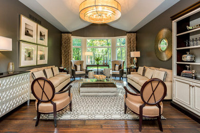 Example of a transitional living room design in Other