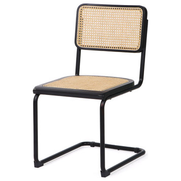 Arwan Black Cane Dining Side Chair, Set of 2