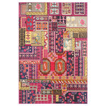 Safavieh - Safavieh Monaco Collection MNC212 Rug, Pink/Multi, 5'1" X 7'7" - Free-spirited and vibrantly colored, the Safavieh Monaco Collection imparts boho-chic flair on fanciful motifs and classic rug designs. Contemporary decor preferences are indulged in the trendsetting styling and addictive look of Monaco. Power-loomed using soft, durable synthetic yarns creating an erased-weave patina that adds distinctive character to room decor.