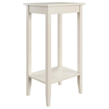 Simple Design Tall End Table, Multi-purpose for Small Space White