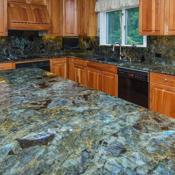 Lemurian Blue Labradorite Kitchen with Full Backsplash