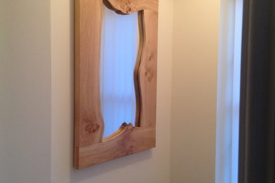 Natural edge oak mirror