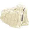Dreux Acrylic Cable Knitted Chunky Throw, Cream