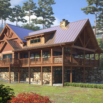 The Blue Ridge - Log Home, USA, 3D Visualization