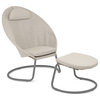 HomeRoots Lounge Chair Titane Steel Frame Latte Hedona Fabric