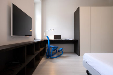 Immagine di una camera da letto nordica