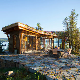 Idée de décoration pour un jardin chalet.
