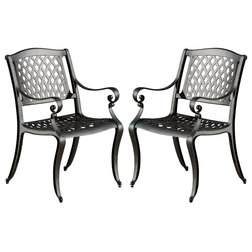 Traditional Outdoor Dining Chairs by GDFStudio