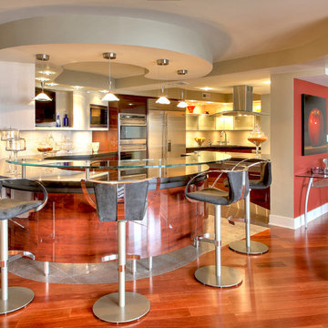 Contemporary Design with High Gloss wood grain