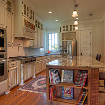 Open Kitchen Featuring Antique Rough Cut Cypress