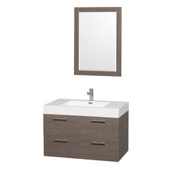 Wyndham Collection Amare 36" Bathroom Vanity Set WC-R4100-36-GROAK-RESIN - Bath Products