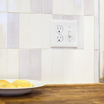 Modern White Subway Tile Kitchen