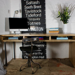 Louise Reclaimed Scaffolding Board & Pipe Industrial Style Desk with Storage - Desks & Writing Bureaus