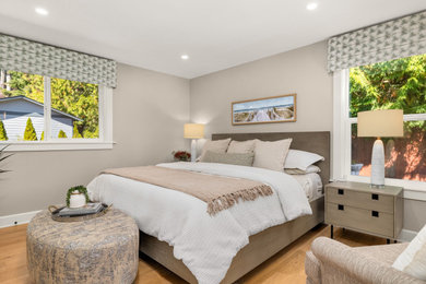 Example of a beach style bedroom design in Seattle