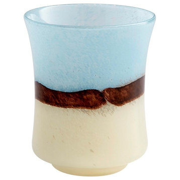 Cyan Small Carmel By The Sea Vase, Brown and Ivory