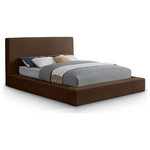 Meridian Furniture - Dorian Upholstered Bed, Brown, King, Velvet - Add a touch of refined luxury with a modern edge to your bedroom with the Dorian brown velvet upholstered king bed. The soft velvet upholstery offers a smooth, inviting feel, while the low-profile design adds a contemporary twist. This bed is ideal for creating a chic, serene space to unwind and relax.