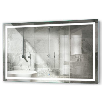 Krugg LED Bathroom Mirror, Lighted Vanity Mirror Dimmer and Defogger, 60x36