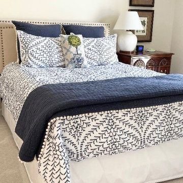 Navy White & Gold Guest Suite Makeover - Designed via my Online Design Service