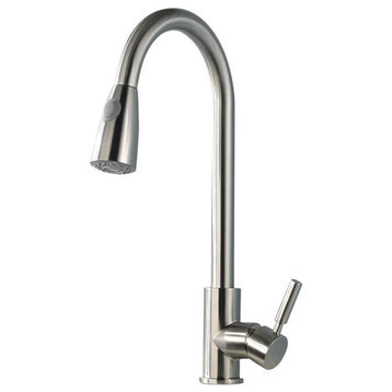 Concordia Brushed Nickel Single Handle Kitchen Sink Faucet With Pull Down Spray