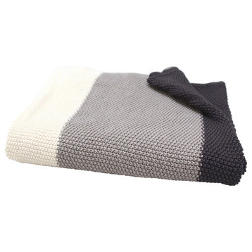 Montclair Stripe Moss Soft Cotton Knit Throw 50"x60", Multi