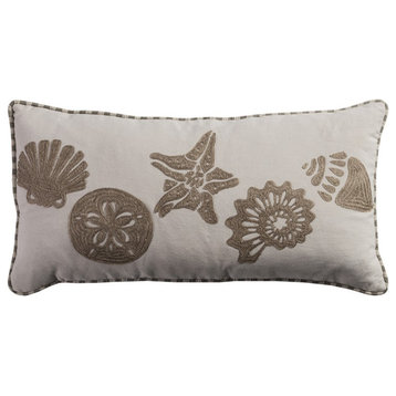 Khaki Ivory Decorative Lumbar Pillow