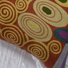 Klimt Pillow Cover Rust Swirls Brown Farmhouse Chair Pillowcase Wool 18x18