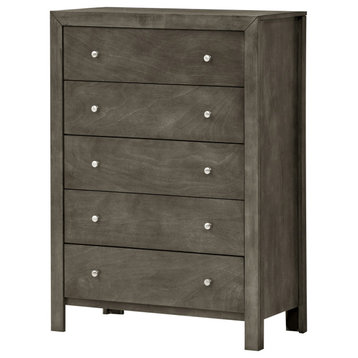 Burlington Gray 5 Drawer Chest of Drawers (34 in L. X 17 in W. X 48 in H.)