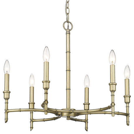 Cambay 6 Light Chandelier White Gold