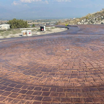 custom stamped concrete driveway
