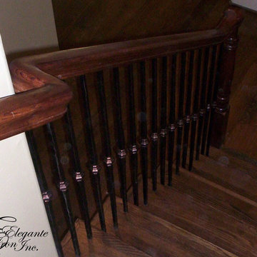 Stair railings and balconies.