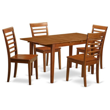 5-Piece Dinette Set for Small Spaces, Table and 4 Dining Chairs Without Cushion