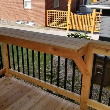 Large Cedar Deck on Brick House