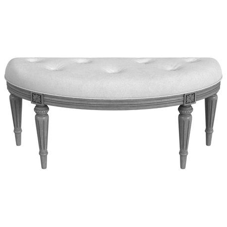 Butler Tamara Cherry Demilune Bench, Powder Gray