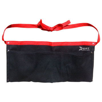 2-Pocket Canvas Apron, Black With Red Border