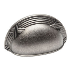 Cosmas - Cabinet Cup Pull, 3" Hole Centers, Weathered Nickel, Set of 10 - Cabinet And Drawer Knobs