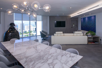 Inspiration for a contemporary family room in Miami.