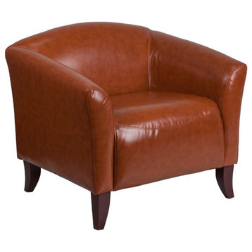 Flash Furniture Imperial Leather Reception Chair in Cognac