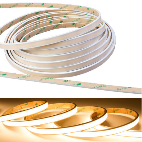 12v Waterproof COB LED Strip light with power supply, 3000k