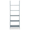 Linon Archdale Wood Open Back 72" Ladder Bookshelf with 5 Shelves in Gray