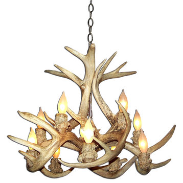 Real Shed Antler Whitetail Inverted Chandelier
